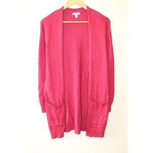 Abound Womens Red Long Sleeve Open Front Cardigan Sweater S NWT